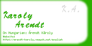 karoly arendt business card